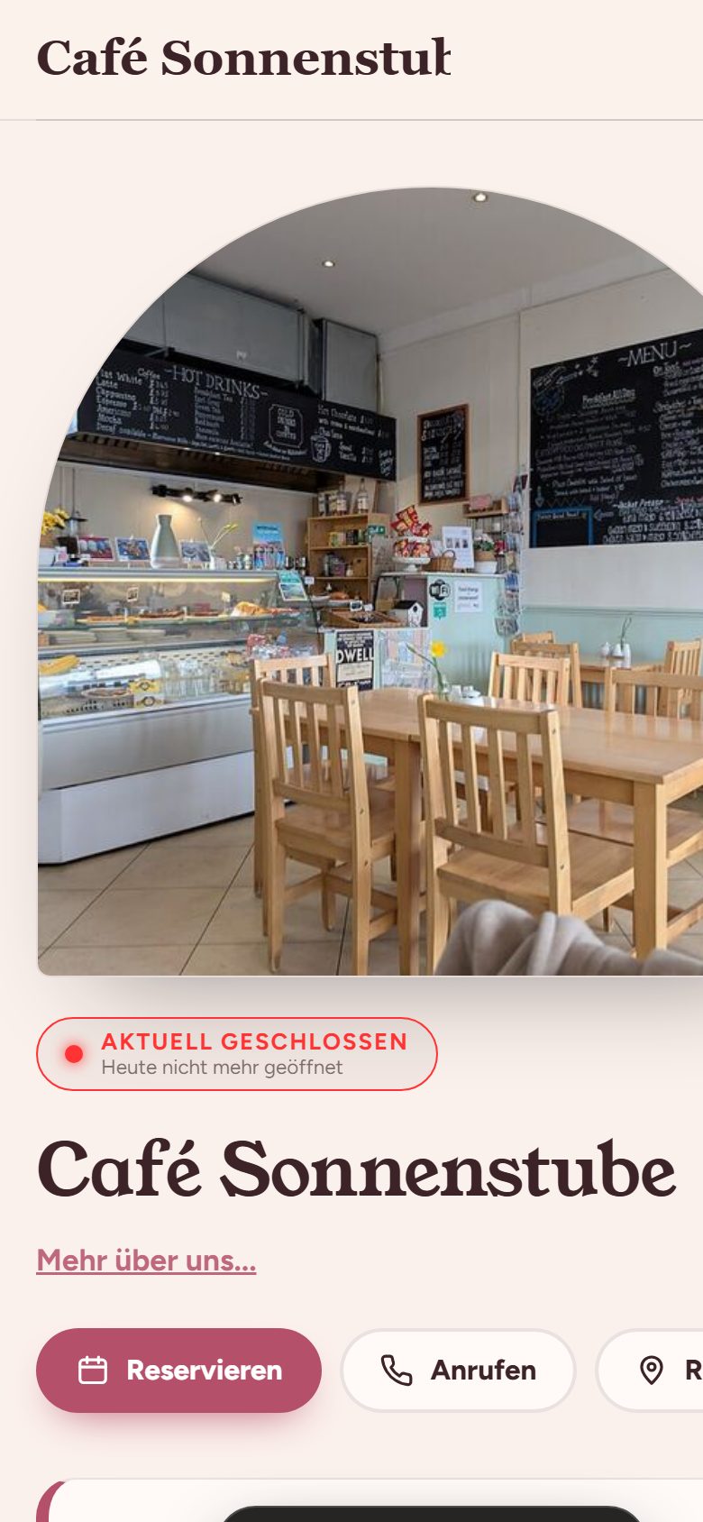 Dieselbe Website auf dem Handy