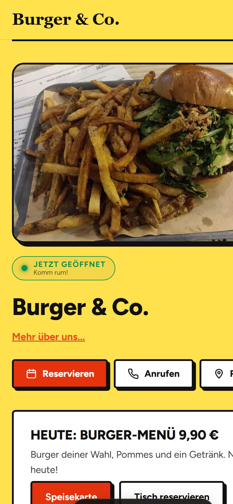 Dieselbe Website auf dem Handy